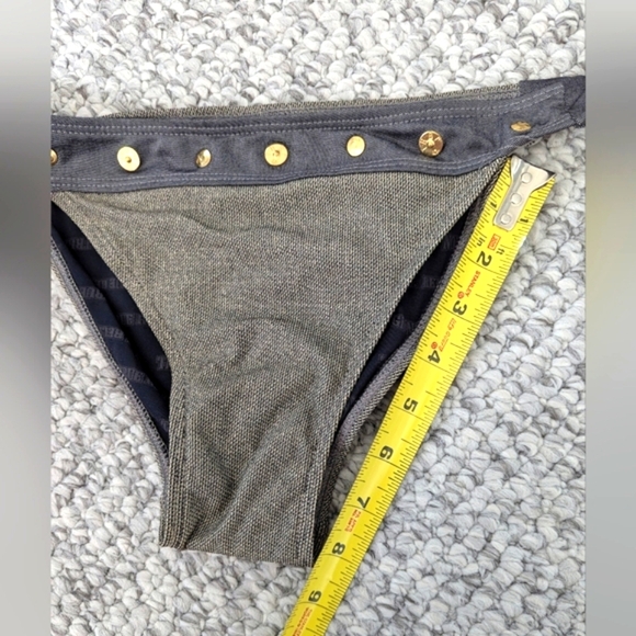 True Religion Women's Gray & Metallic Bikini Bottom w/ Gold Accents - Picture 15 of 16